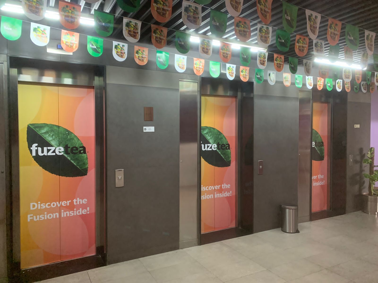 Coca-Cola Fuze Tea elevator branding